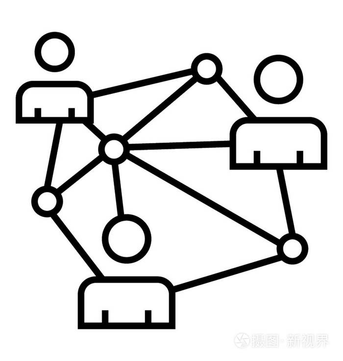 社交网络的线向量图标.插画-正版商用图片16r60s-摄图新视界