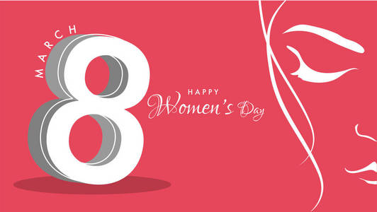 s day on pink background. Header or banner design.