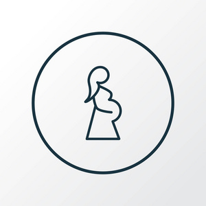 孕妇图标线符号.时尚风格的优质隔离怀孕元素照片