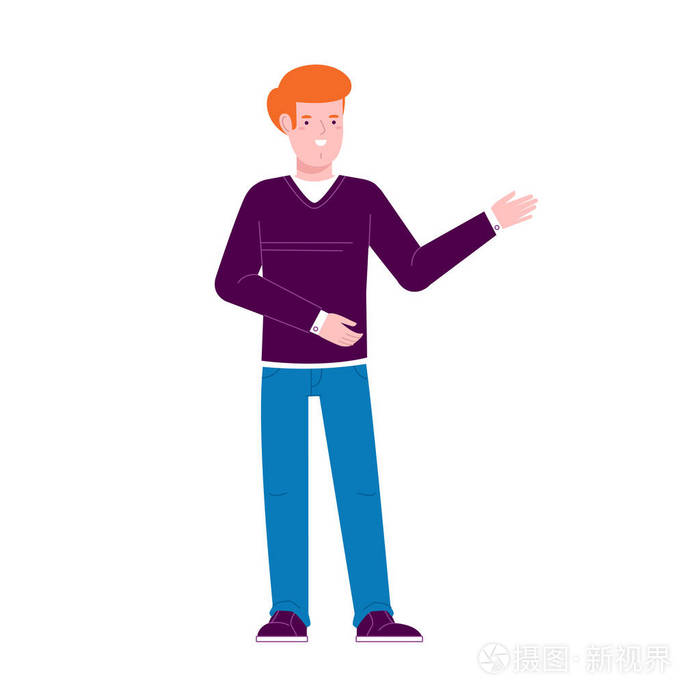 白色背景上彩色字符的2d矢量. 适合动画制作