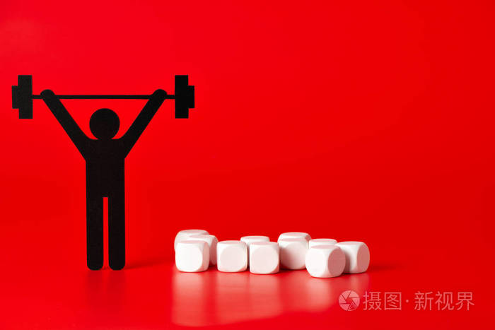 红色背景上带有白色未标记立方体的黑色举重象形文字照片 正版商用图片16rqpd 摄图新视界 红色背景上带有白色未标记立方体的黑色举重象形文字照片 正版商用图片16rqpd 摄图新视界