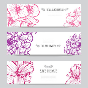 优雅的卡片与装饰花卉设计元素。 可用于婚礼婴儿淋浴母亲日情人节生日贺卡问候。 老式装饰花。