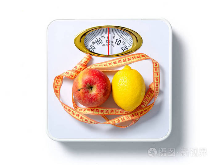 称重量表厘米苹果柠檬