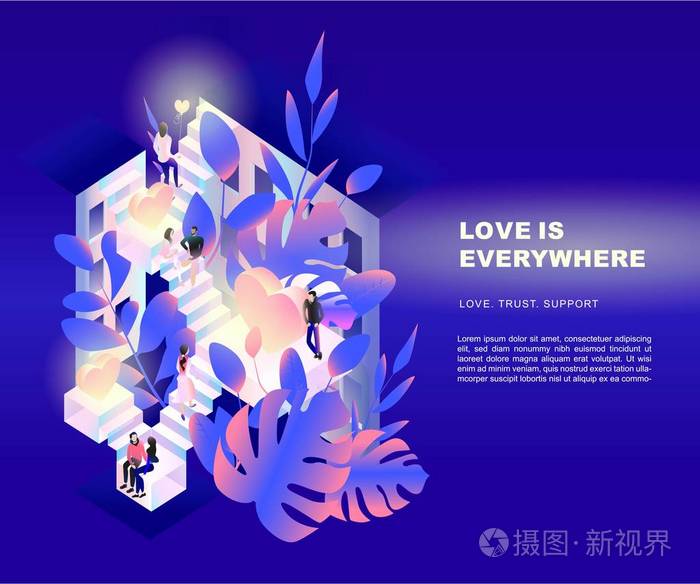 s day. love. relationship. isometric illustration Vector EPS 10