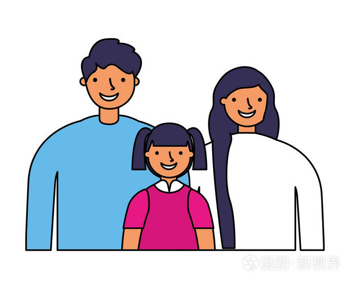 父亲母亲和女儿肖像