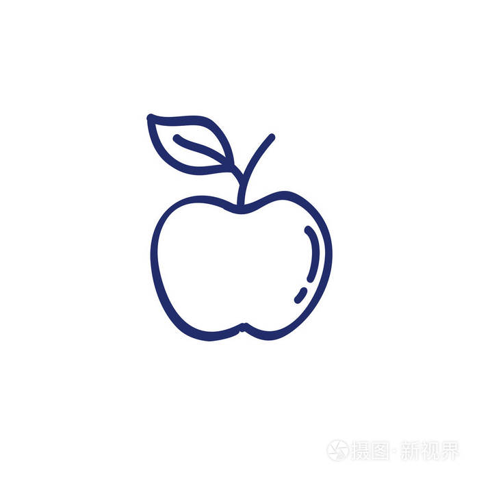 苹果涂鸦线图标