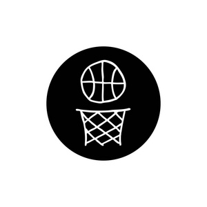 篮球涂鸦线图标