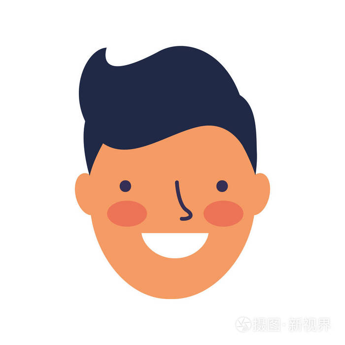 笑脸男孩脸快乐