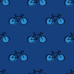 自行车无缝涂鸦图案