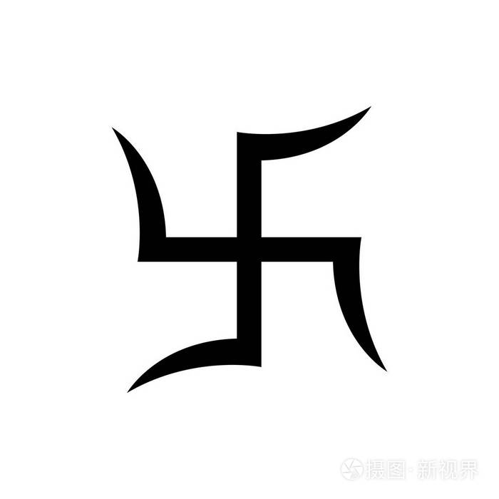 详细的jainism印度教swastika图标可用于网