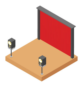 影院画面，等距矢量图标.