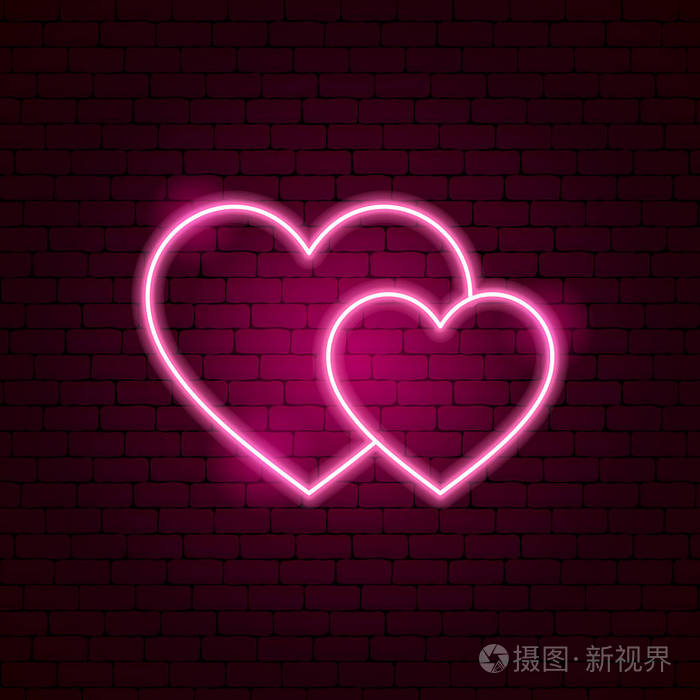 双心霓虹灯标志