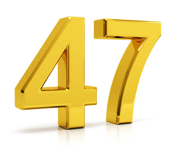 矢量例证在黑背景数字47,47孤立在白色背景3d渲染上阿拉伯文数字 47