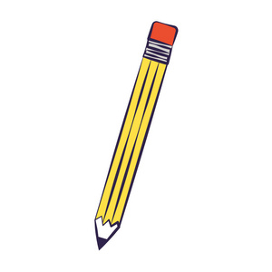 学校笔供应在白色背景