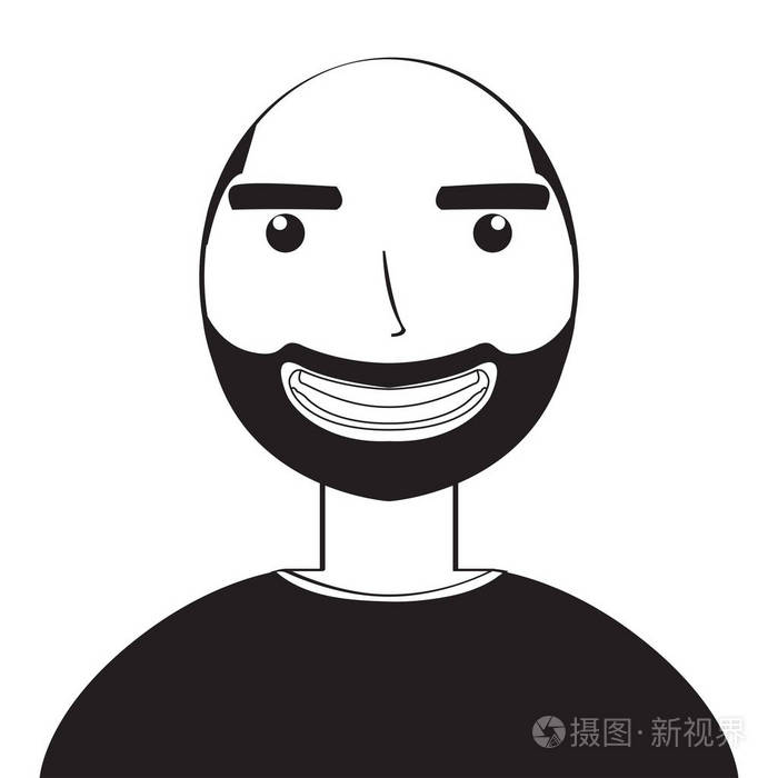 一个人头像的孤立的剪影