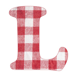 字母l红色格子餐巾背景