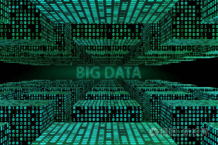 大数据和数据挖掘概念图3d渲染