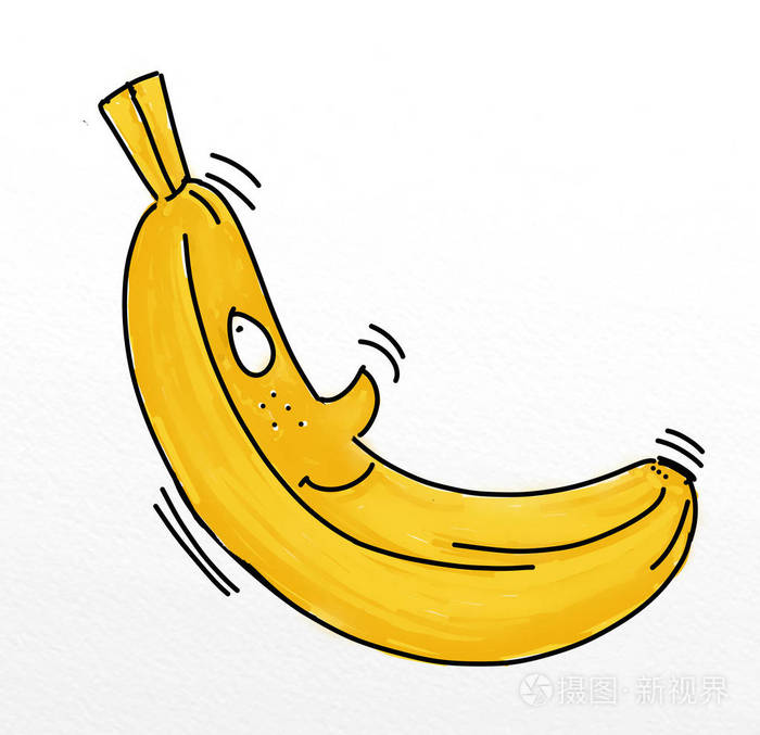 一个动画香蕉水果幽默吉祥物为所有男孩和成人和儿童.