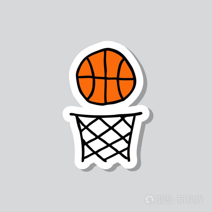 篮球贴纸涂鸦图标