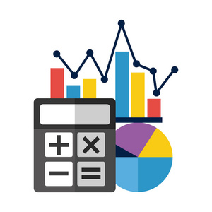 业务文件3d 插图 oflaptop 显示财务报表计算机图表统计业务报表矢 