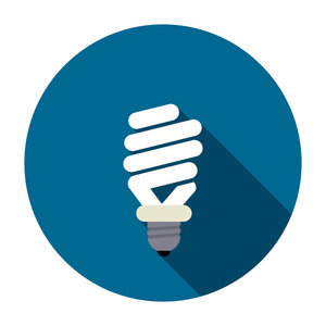 节能灯的矢量符号. 替代电灯泡图标隔离在白色背景上.