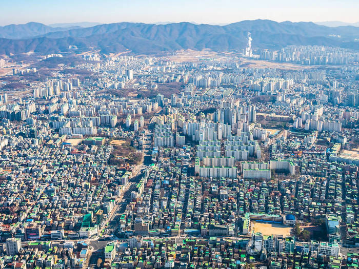 首尔建筑的美丽鸟瞰图