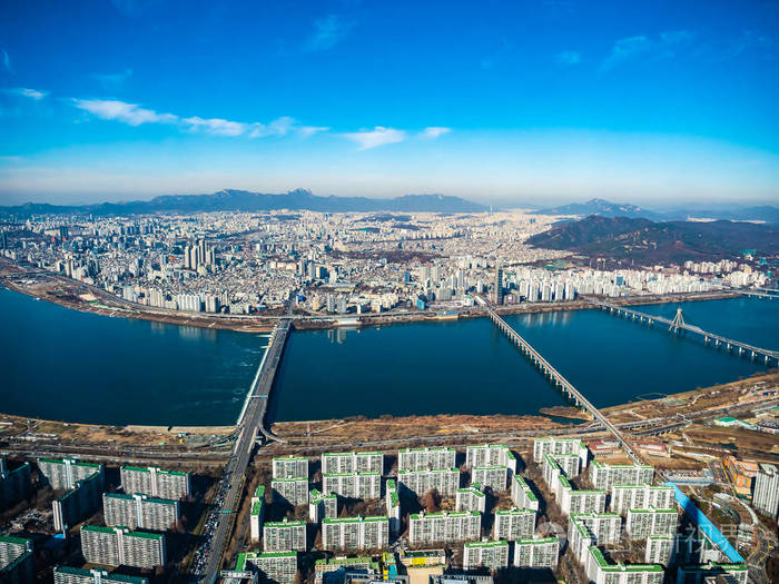 首尔建筑的美丽鸟瞰图