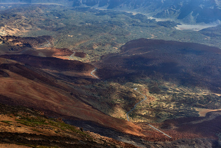 西班牙卡纳利群岛特内里费国家公园卡尔德拉的特内里费国家公园岩石火山景观岩和熔岩风景