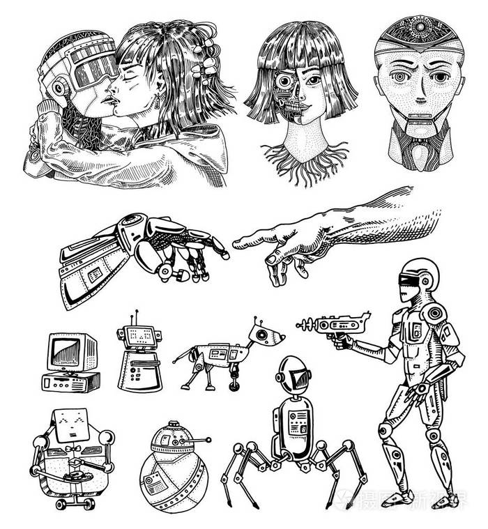 复古雕刻单色素描