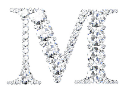 宝石钻石字母高分辨率三维图像