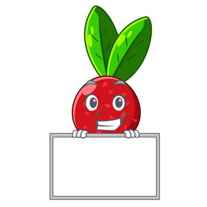 卡通杨梅用卡通篮子矢量插图中的杨梅果子笑照片