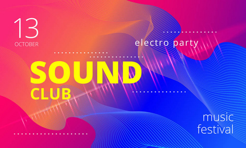 动感节奏派对电子音乐电子音乐海报.现代俱乐部派对传单.