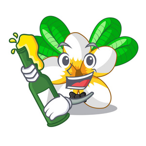 在吉祥物矢量插图上分离出啤酒花.照片