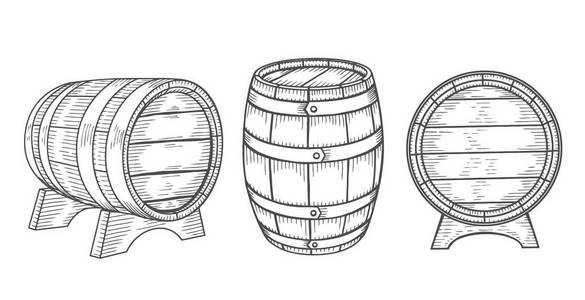 酒桶怎么画简笔画图片