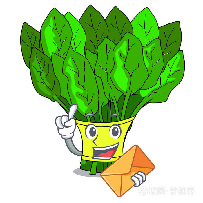 卡通版矢量插图上有包裹菜菠菜