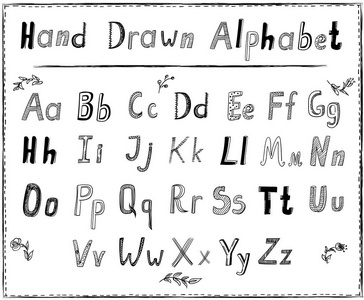 手写体字母表字体设计图片