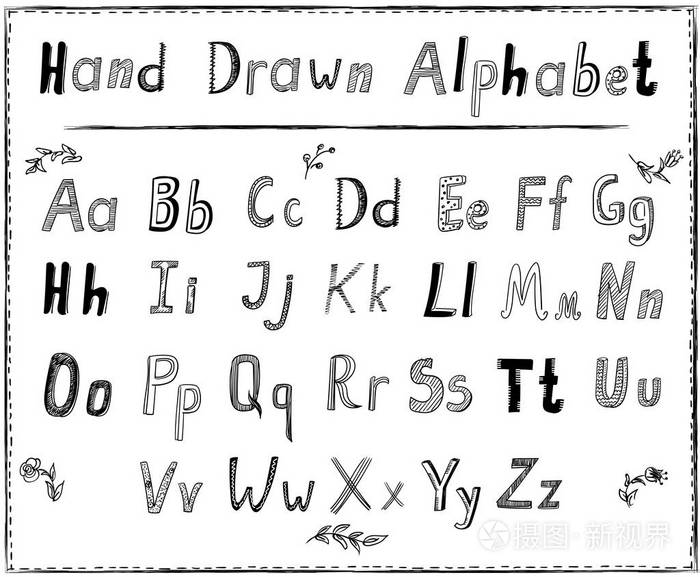 手写体字母表字体设计