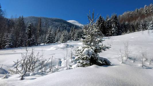 冬季山景自然雪