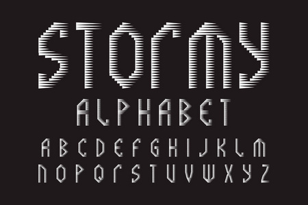 矢量条纹英文字母图片