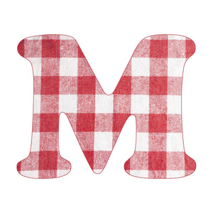 字母m红色格子餐巾背景