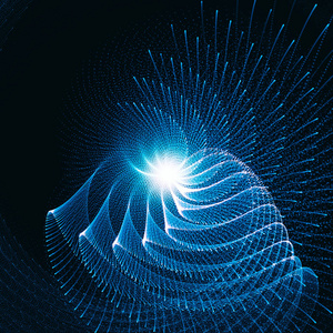 在圆周运动中流动的光线照片