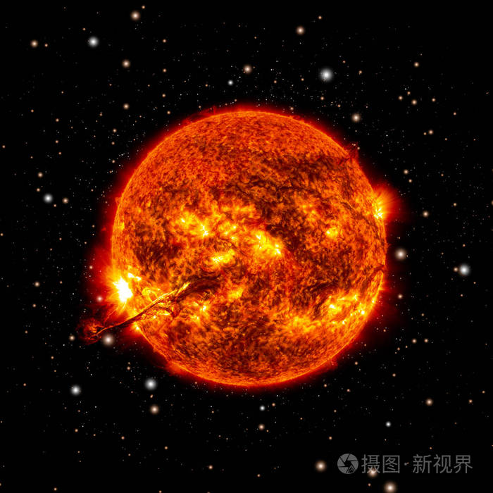 太空中有星星的太阳由美国宇航局提供的这幅图像的元素
