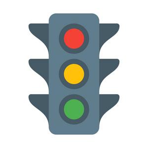 交通灯标志图标简单矢量图