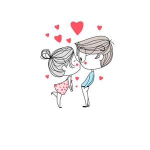 明亮的爱. 婚姻. 亚文化. 无忧无虑. 温柔. 吻的甜蜜浪漫矢量插图照片