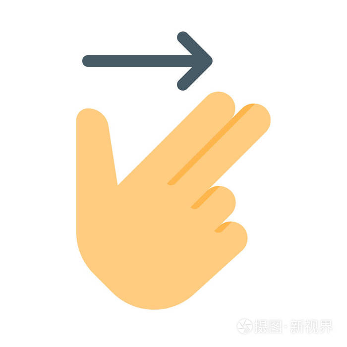 滑动右手势图标简单矢量图