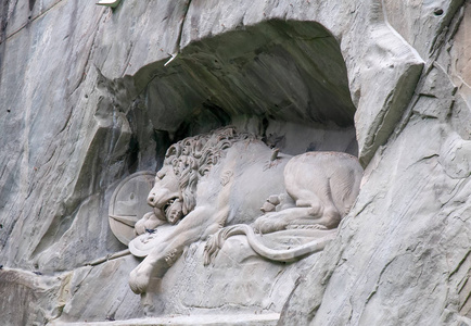 垂死的狮子纪念碑在卢塞恩，瑞士的著名地标。