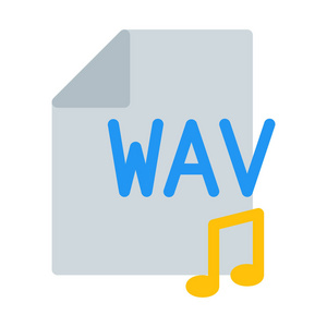 WAV文件格式图标简单矢量插图