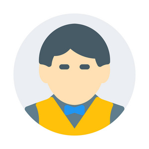 餐厅男服务员图标简单矢量图照片