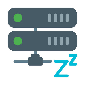服务器睡眠模式图标简单矢量插图