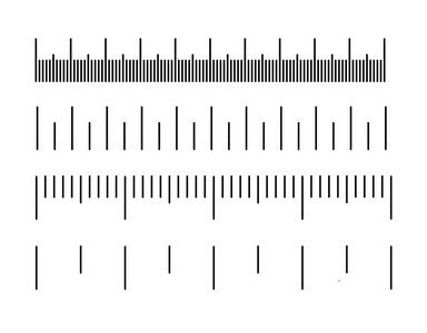 测量刻度尺或刻度长度测量公制和英寸图